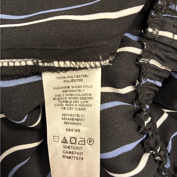 Ann Taylor Black & White Peplum Ruffle Sleeve Striped Blouse Size Small - Picture 5 of 5